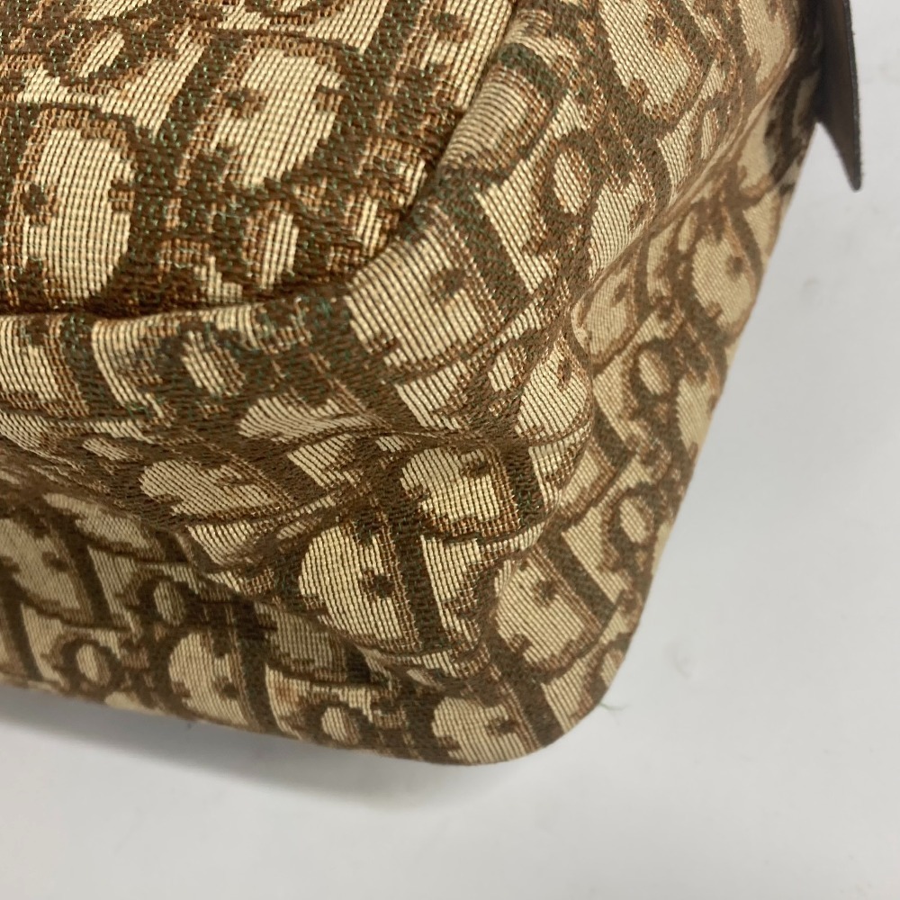 Dior Logo Trotter Boston Bag Beige Tan Leather Canvas - Picture 6 of 9